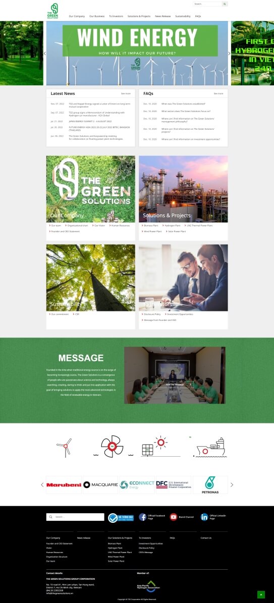 Website của công ty đa quốc gia đầu tư về năng lượng xanh