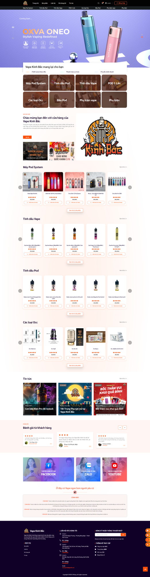 Vape Kinh Bắc - Website bán hàng đổi điểm